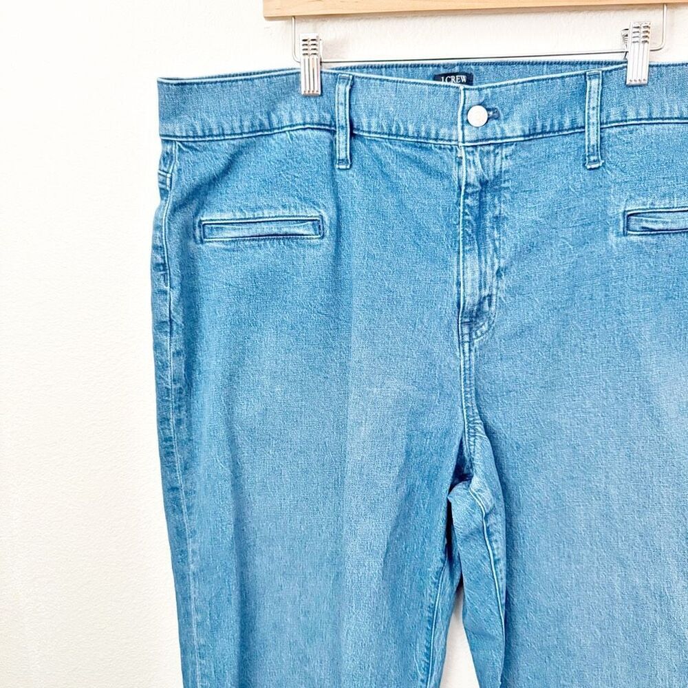 J. CREW | Medium Wash Wide-Leg Crop Jean Slit Welt Pockets | Size 35 (20) - Picture 3 of 7